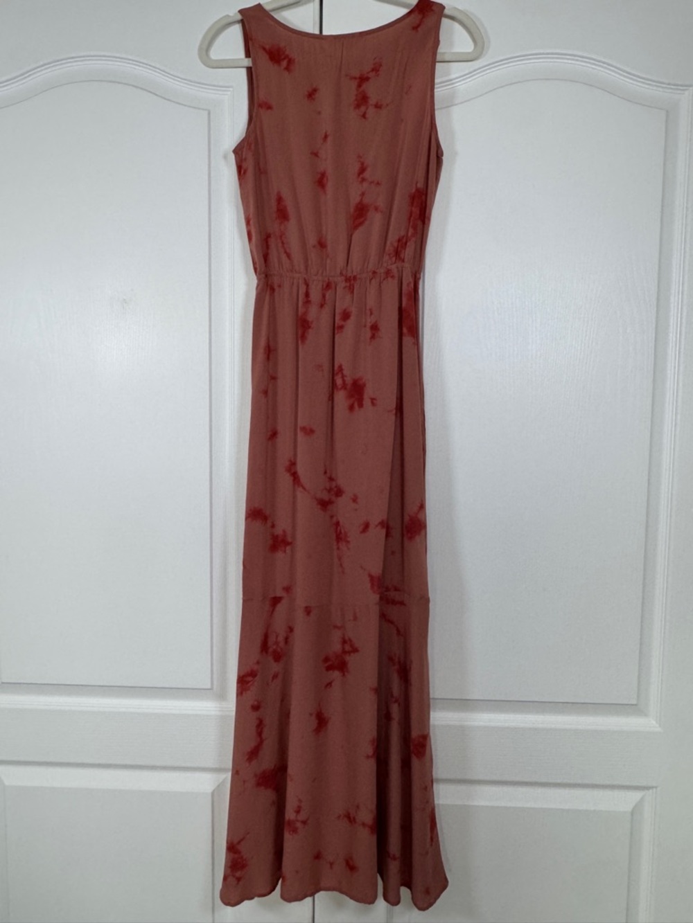 BB Dakota by Steve Madden Tie Dye Sleeveless High Low Maxi Dress Clay Red XS - Picture 2 of 8